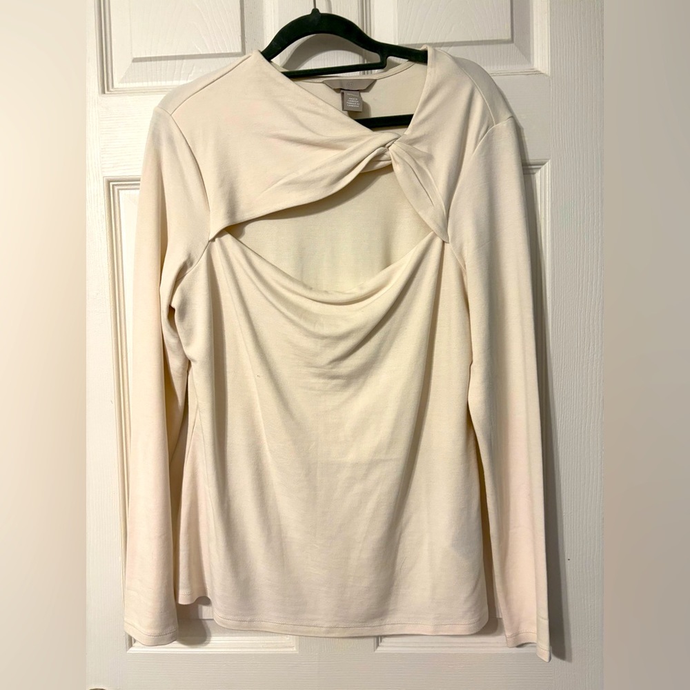 Cream long sleeve top